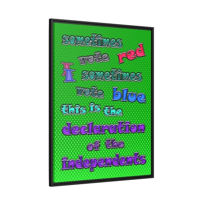 declaration of the independents - framed canvas art (logo green)