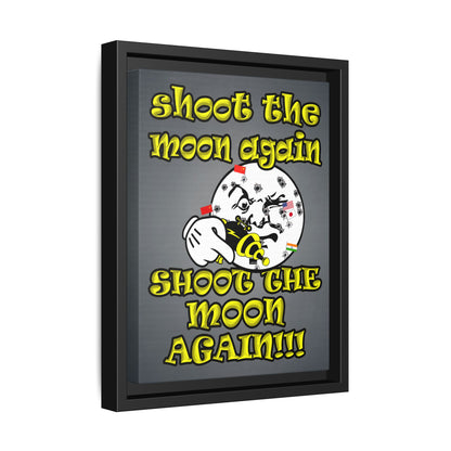 shoot the moon again - framed canvas art (grey-light grey)
