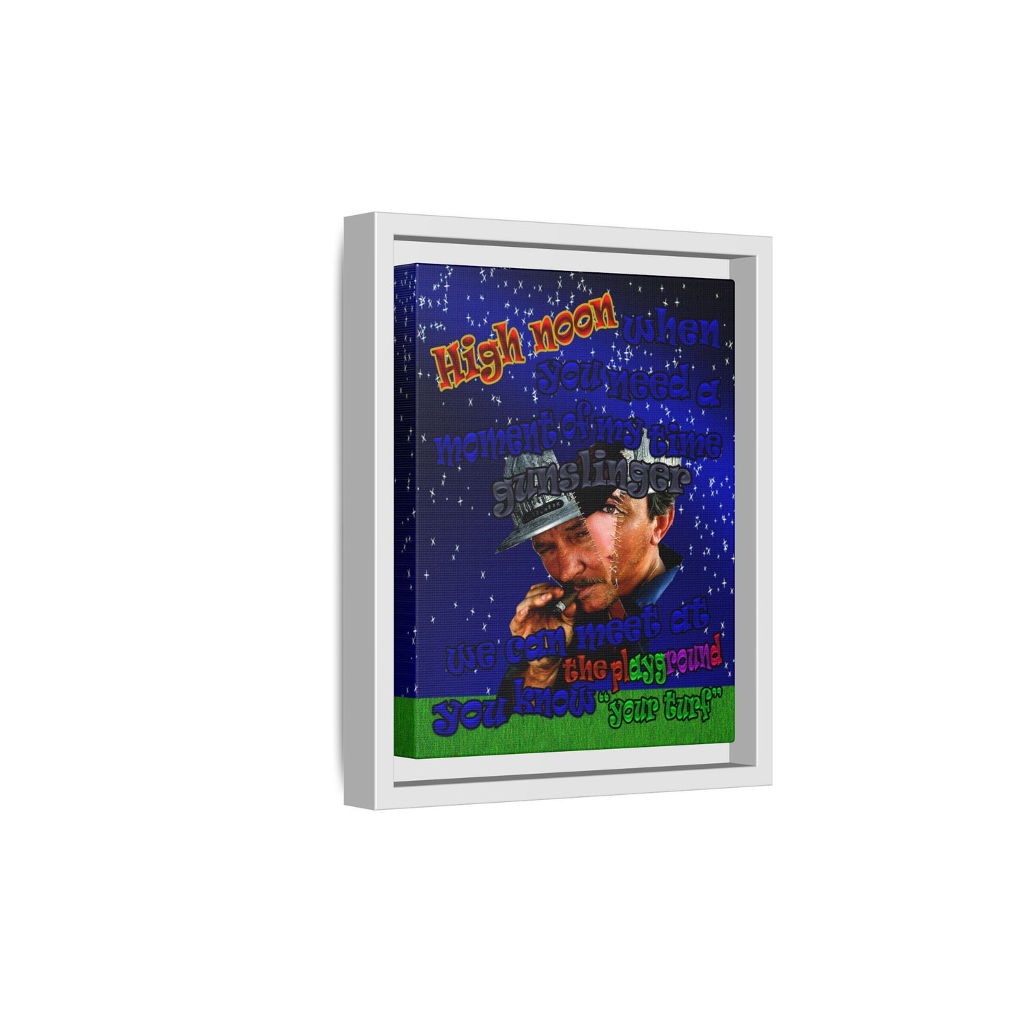 high noon - framed canvas art ('snoops' background)