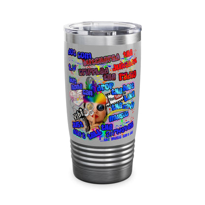 drop the beat - Ringneck Tumbler, 20oz (light grey)
