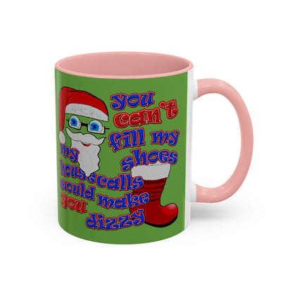 santa's shoes - Accent Mug (green)