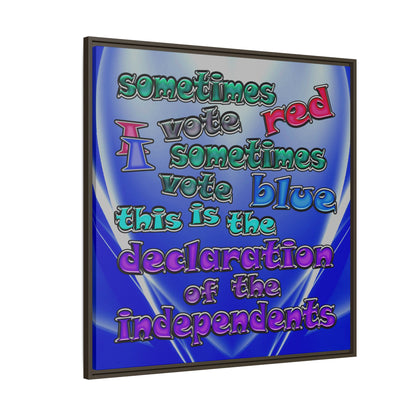 declaration of the independents - framed canvas art (blue-white wave)