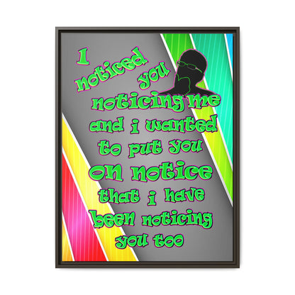noticed you noticing - framed canvas art (rainbow split)