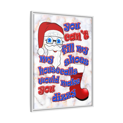 santa's shoes - framed canvas art (white marble)