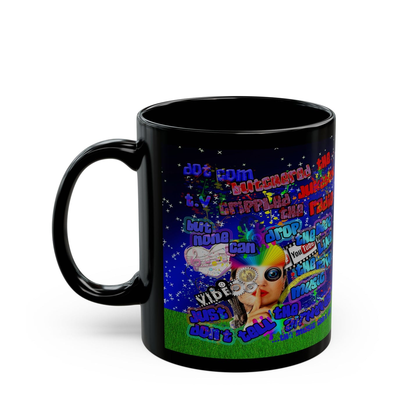drop the beat - Black Mug ('snoops' background)