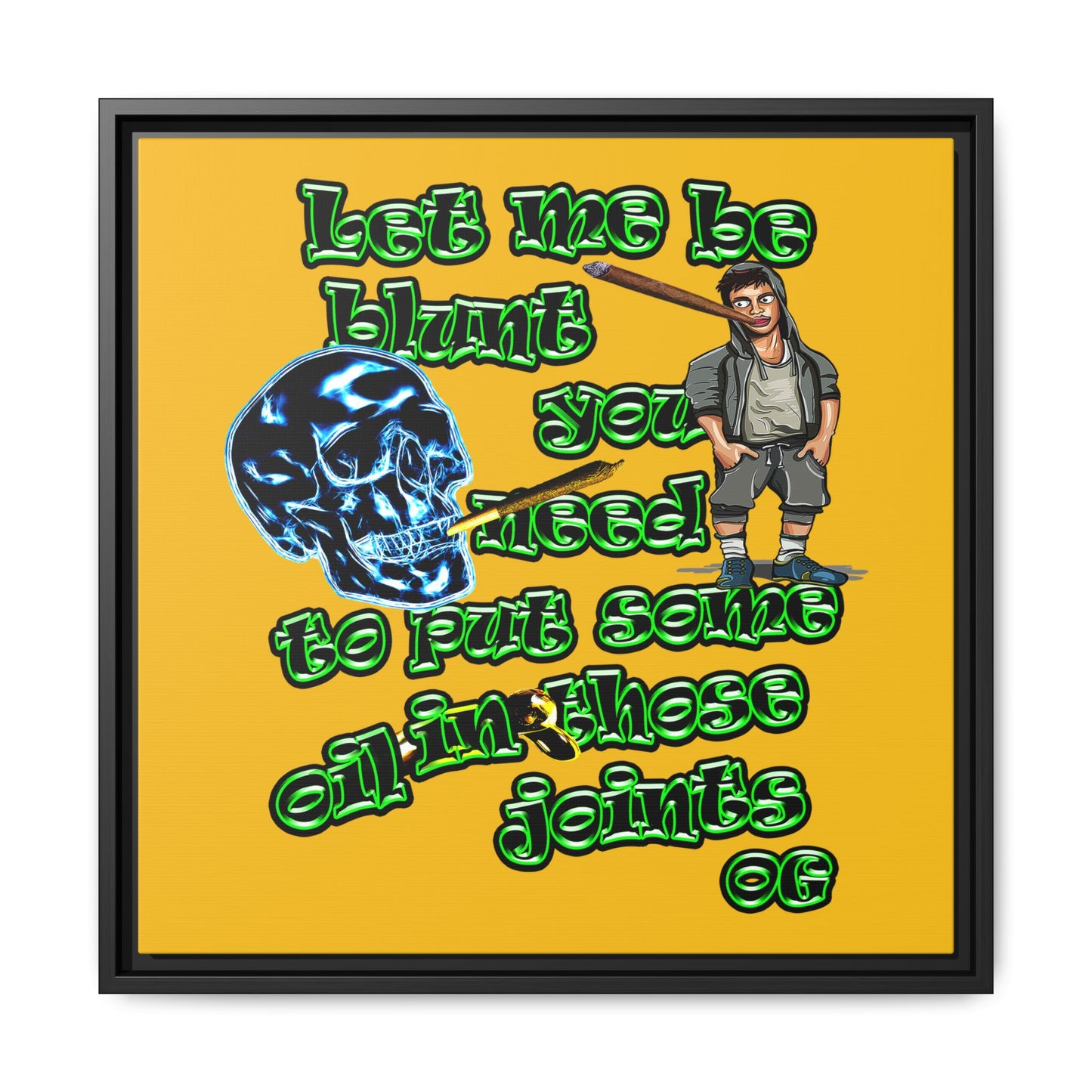 og - framed canvas art (yellow)