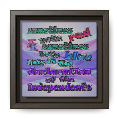 declaration of the independents - framed canvas art (light blue-pink wave)