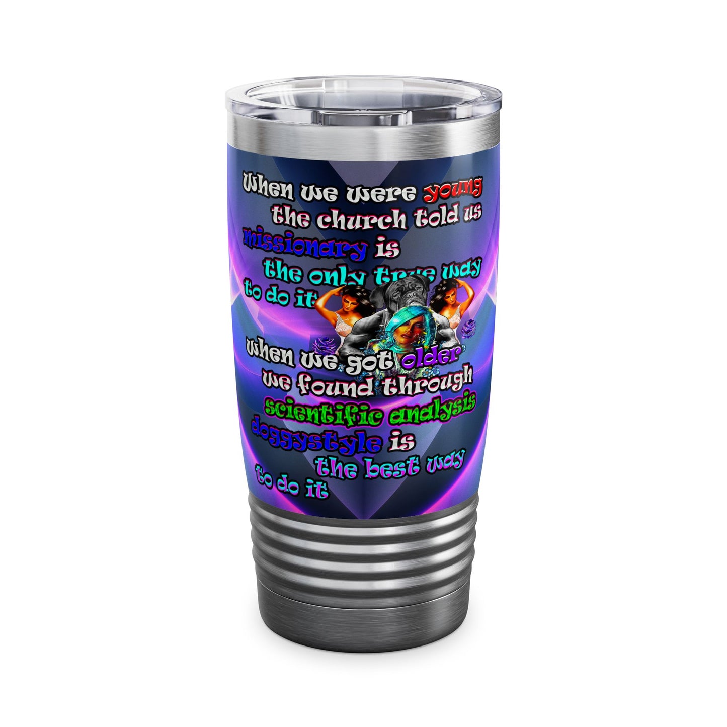 doggystyle - Ringneck Tumbler, 20oz (grey-pink wave)