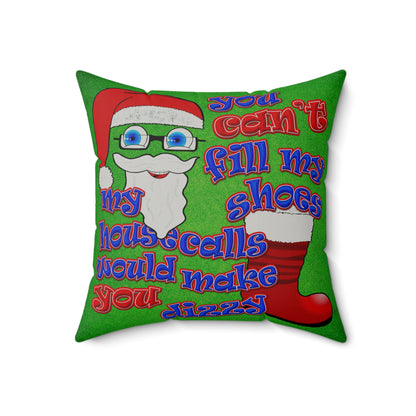 santa's shoes - Faux Suede Square Pillow - (green turf)