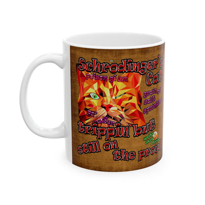schrodinger's cat - White Mug (brown papyrus)