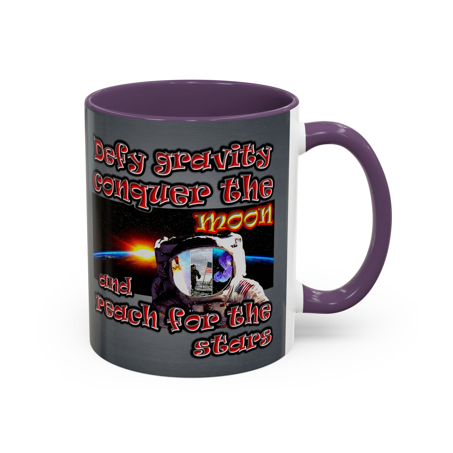 defy conquer reach - Accent Mug (grey-light grey)