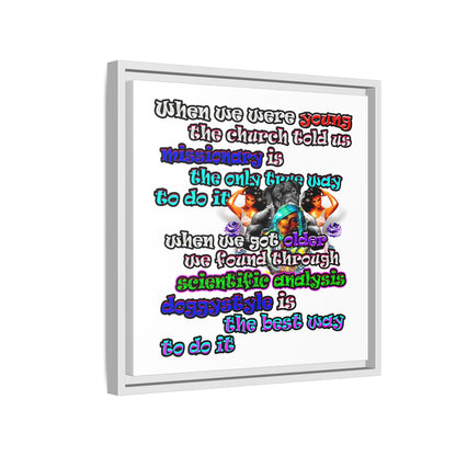 doggystyle - framed canvas art (white)