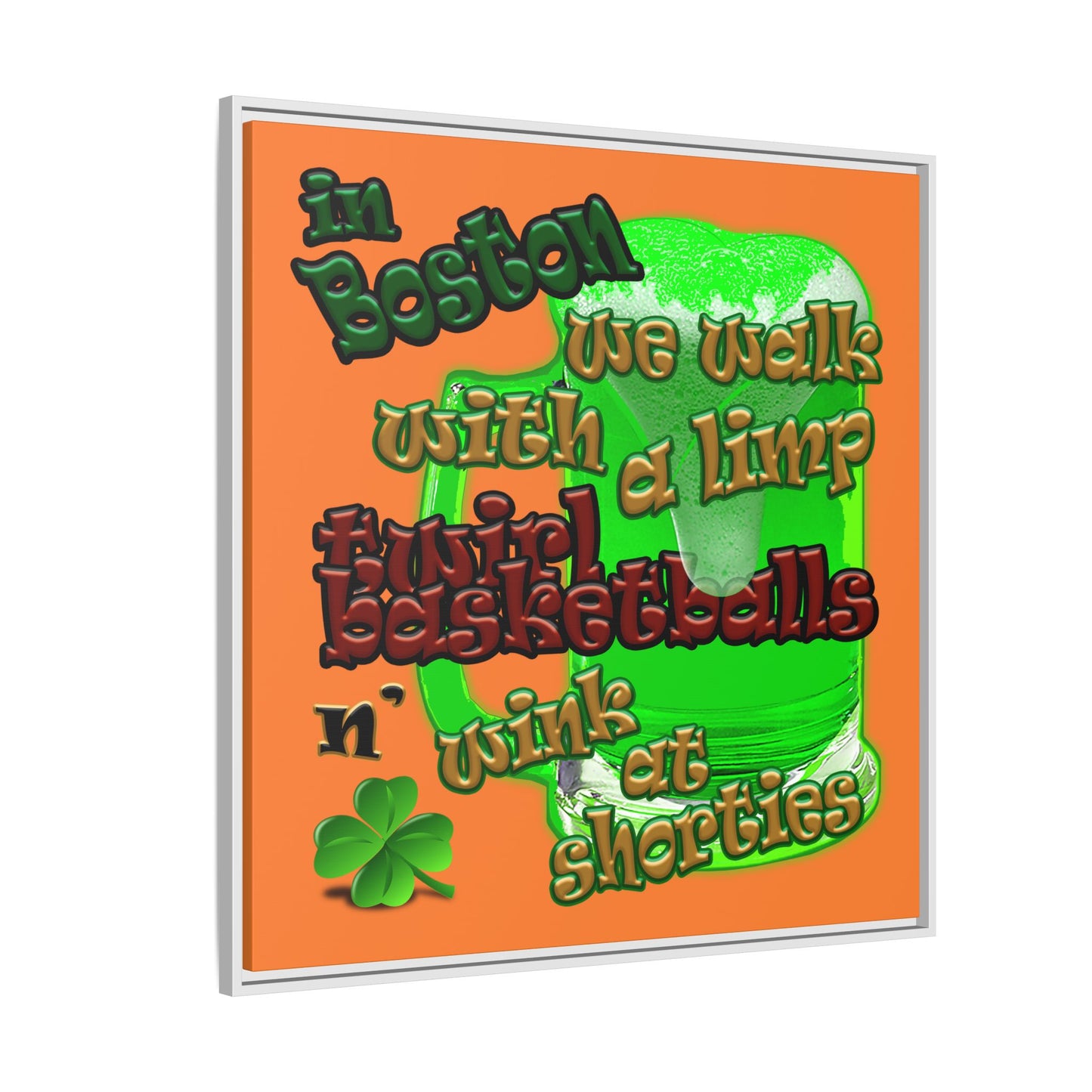 celtics logo - framed canvas art (crusta)