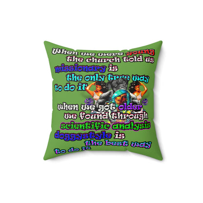 doggystyle - Faux Suede Square Pillow - (green)