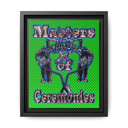 em cee squared - framed canvas art (logo green)