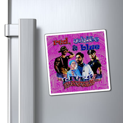 rw&b lives matter - Magnets - (pink swirl)
