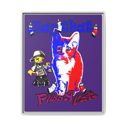tag that - framed canvas art (purple)