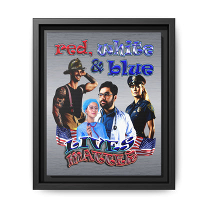 rw&b lives matter - framed canvas art (brushed nickel)