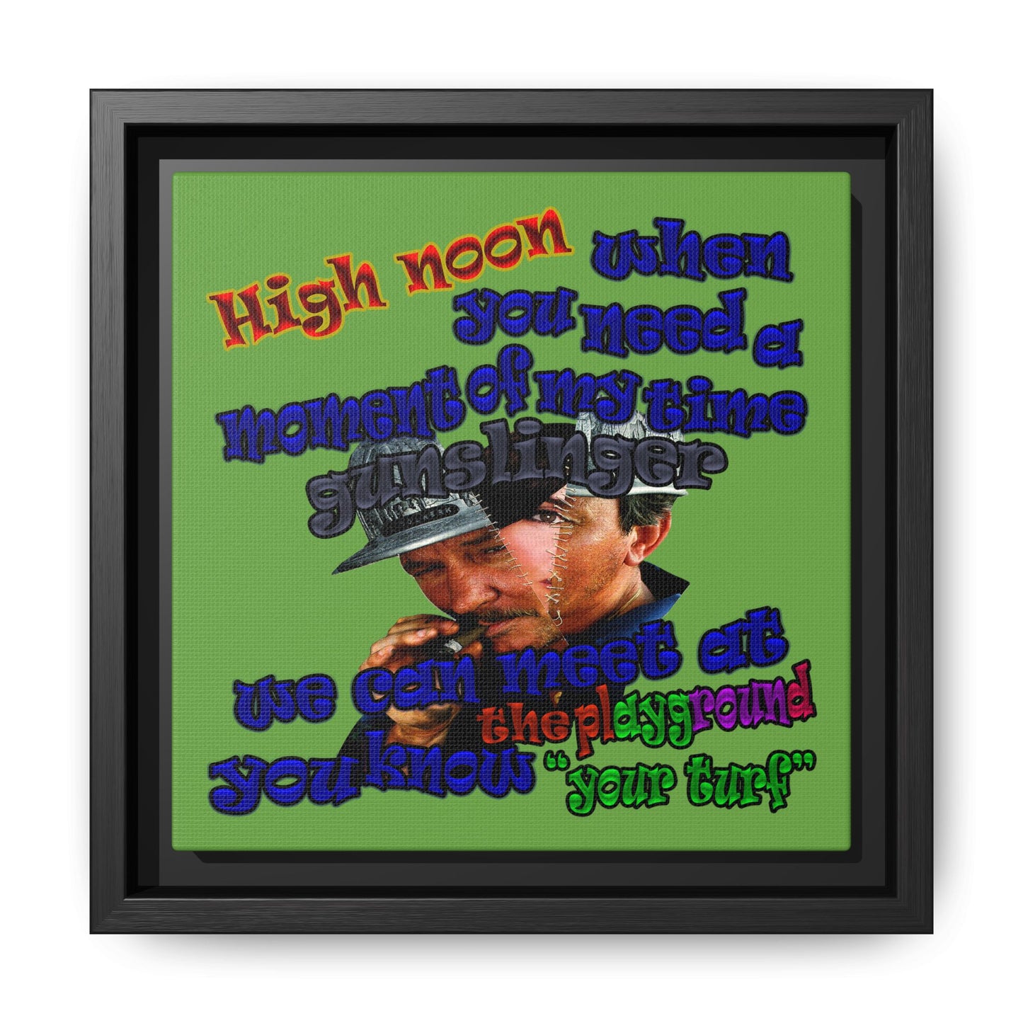 high noon - framed canvas art (green)