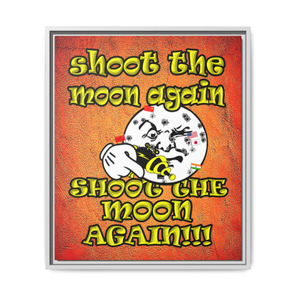 shoot the moon again - framed canvas art (burnt orange)