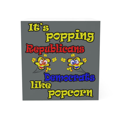 popping like popcorn - note cube (dark grey)