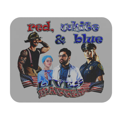 rw&b lives matter - Mouse Pad (Rectangle) (light grey)