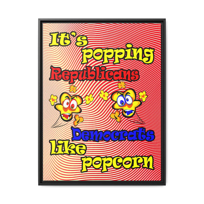 popping like popcorn - framed canvas art (yellow-orange wave)