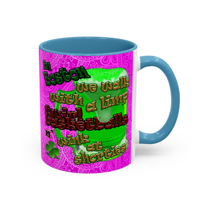 celtics logo - Accent Mug (pink swirl)