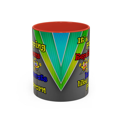 popping like popcorn - Accent Mug (rainbow split)