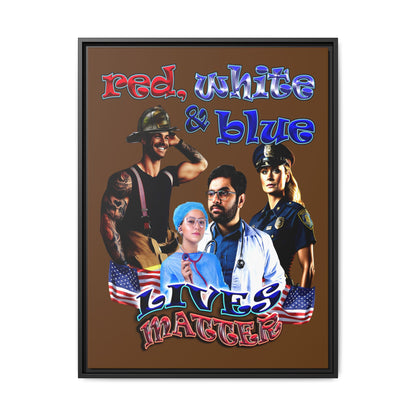 rw&b lives matter - framed canvas art (brown)