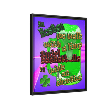 celtics logo - framed canvas art (purple-pink wave)