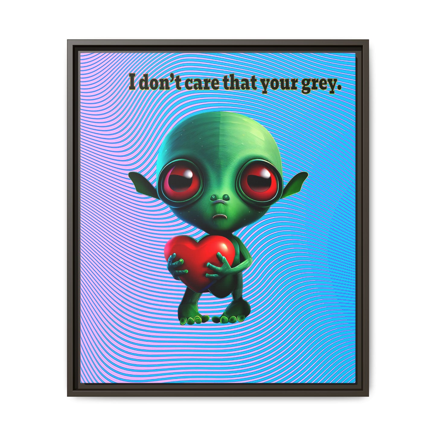 I don't care that your grey - framed canvas art (light blue-purple wave)