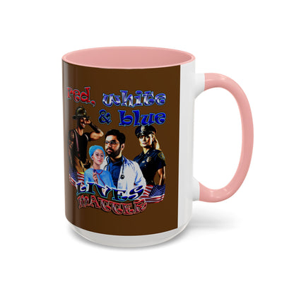 rw&b lives matter - Accent Mug (brown)