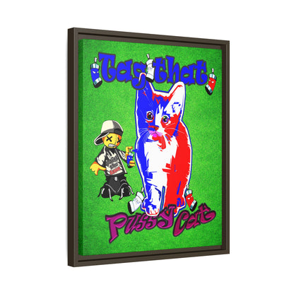 tag that - framed canvas art (green turf)