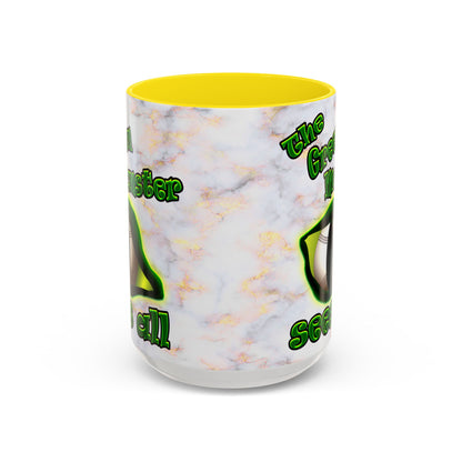 green monster - Accent Mug (white marble)