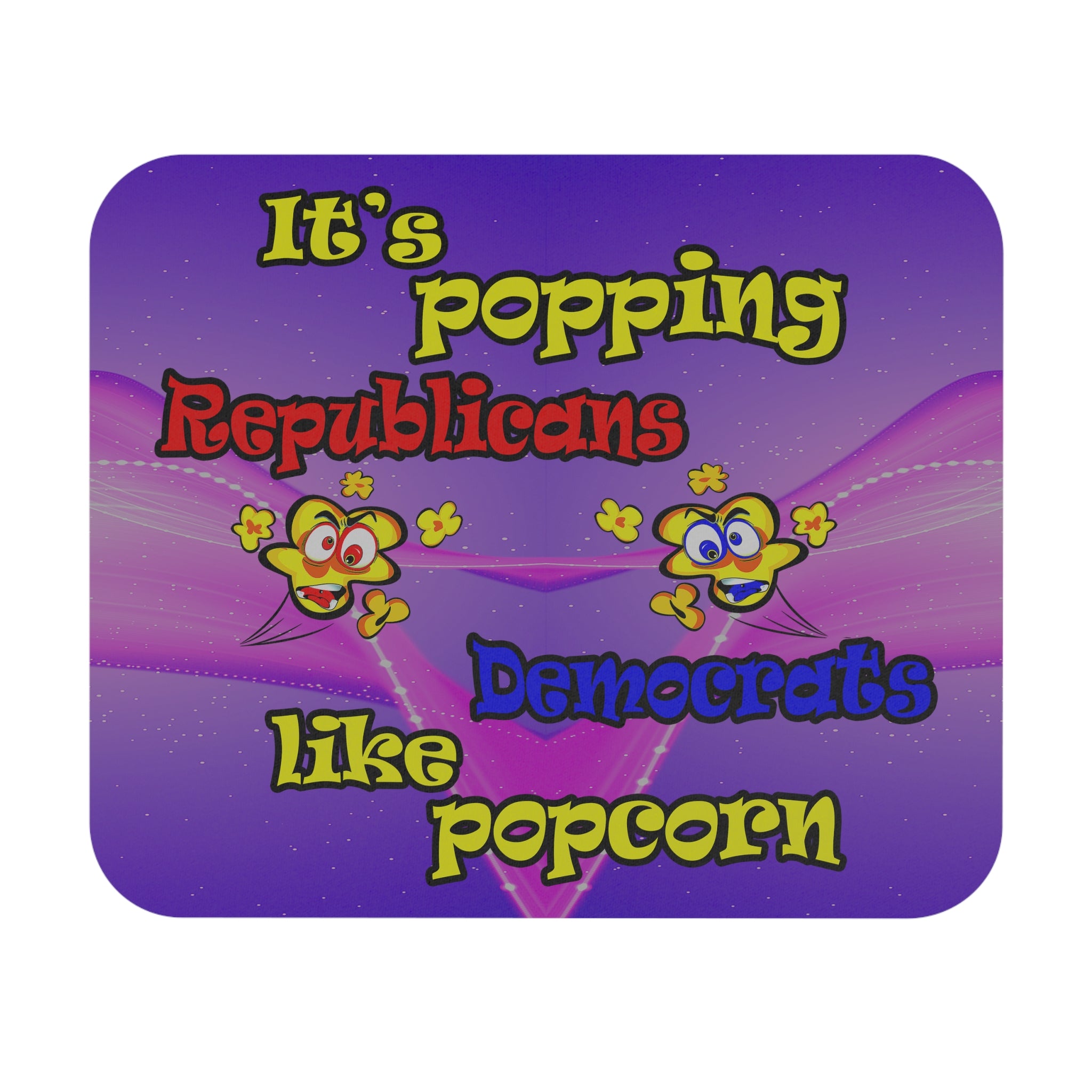 popping like popcorn - Mouse Pad (Rectangle) (purple-pink wave)