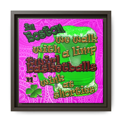 celtics logo - framed canvas art (pink swirl)
