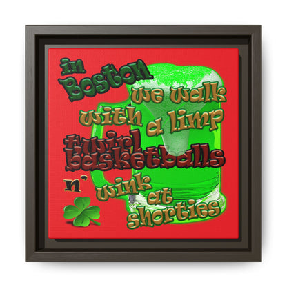 celtics logo - framed canvas art (red)