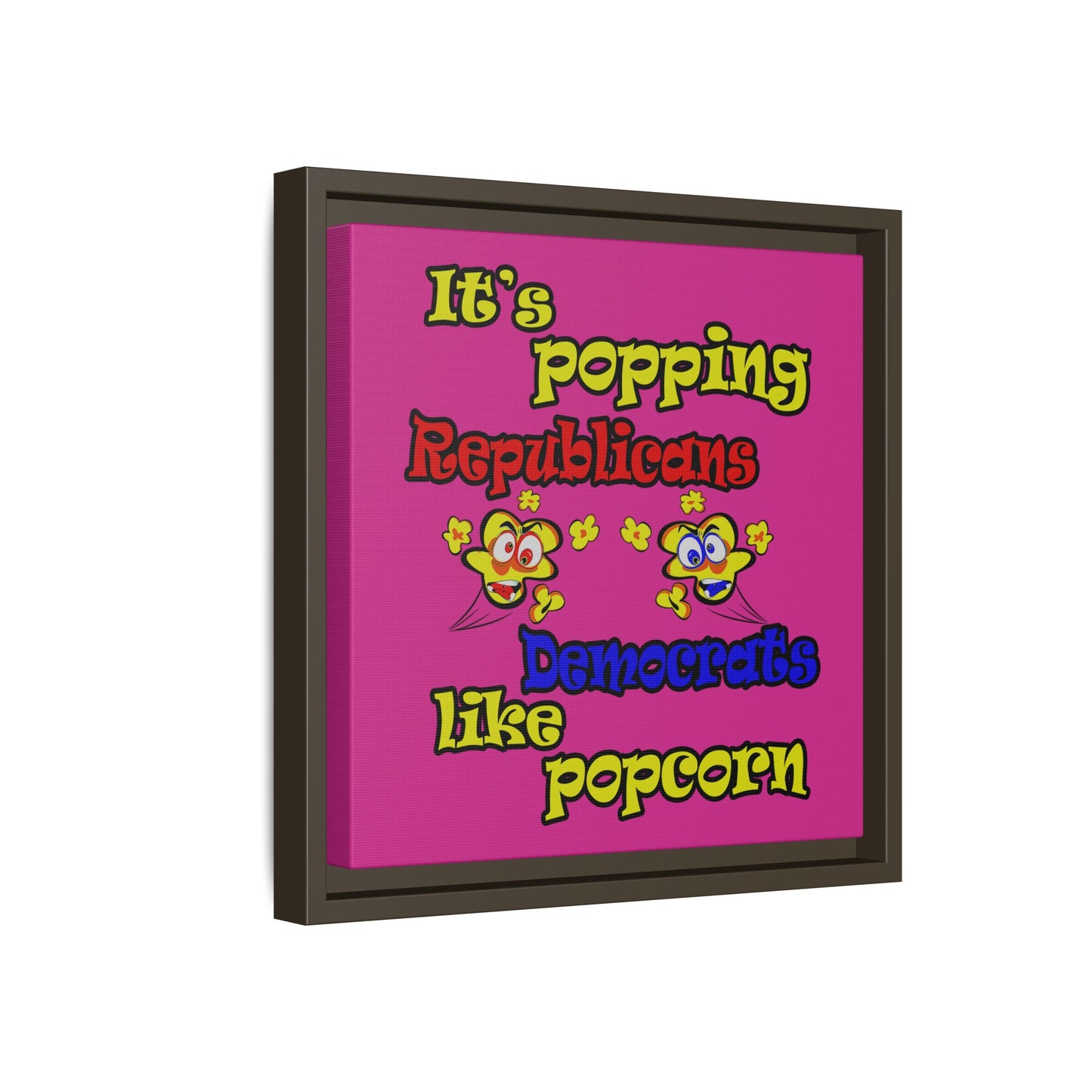 popping like popcorn - framed canvas art (pink)
