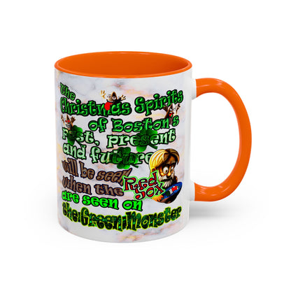 christmas spirits of boston - Accent Mug (white marble)