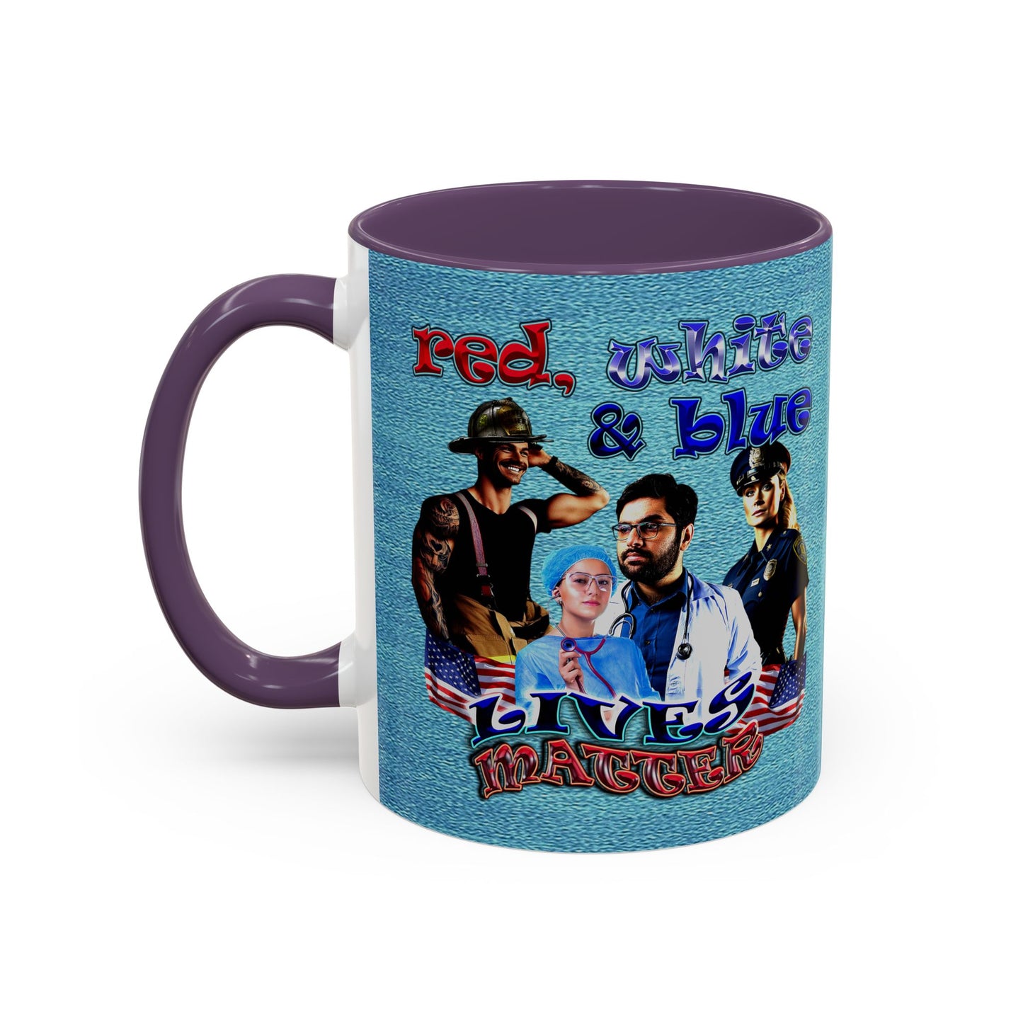 rw&b lives matter - Accent Mug (faded blue)