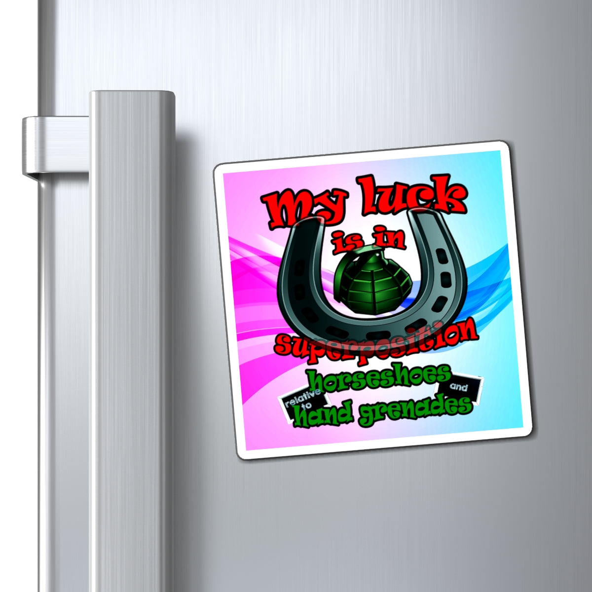 my luck - Magnets - (light blue-pink wave)