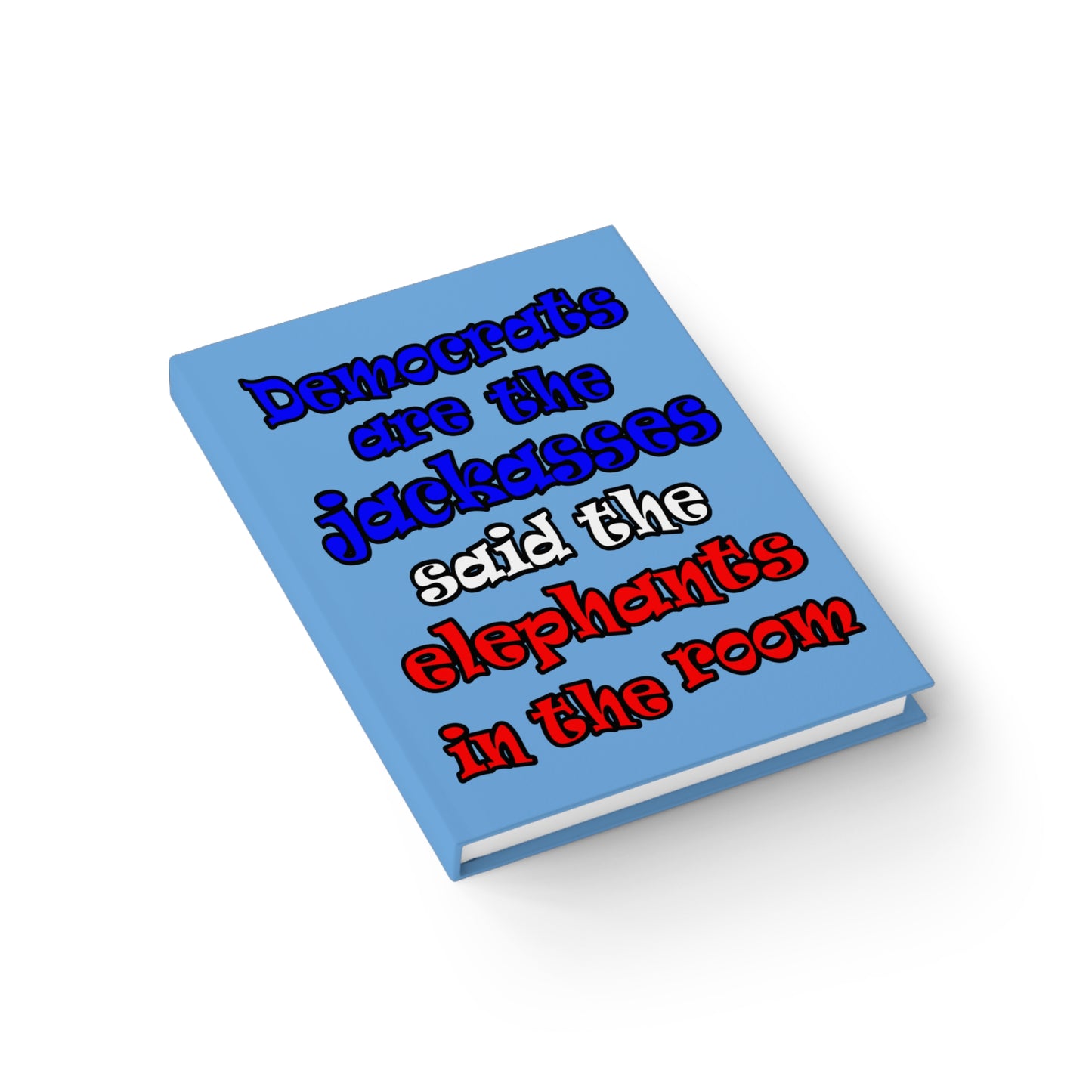 donkeys and elephants - journal-lined (light blue)