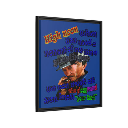 high noon - framed canvas art (dark blue)