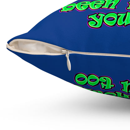 noticed you noticing - Spun Polyester Square Pillow - (dark blue)