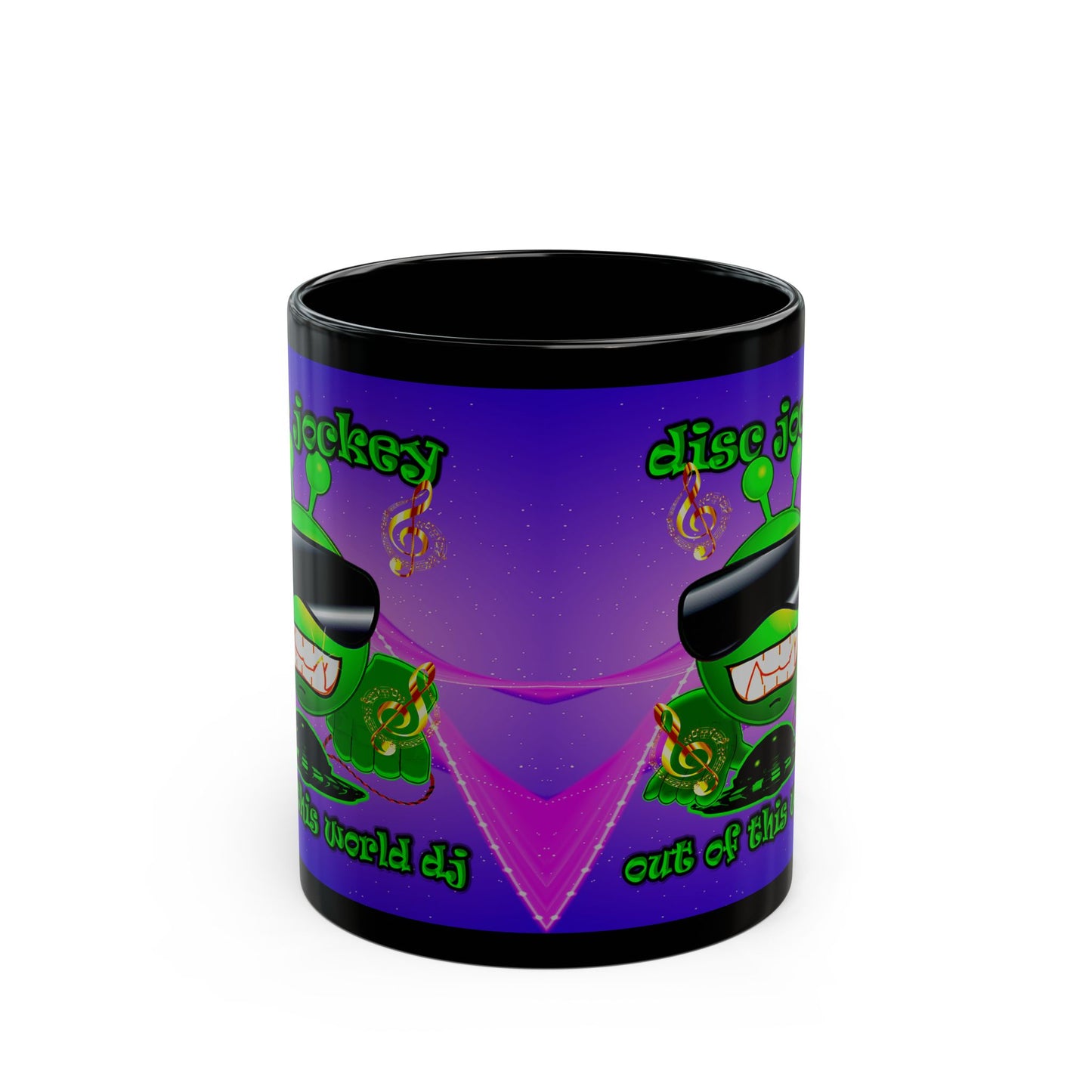 disc jockey - Black Mug (purple-pink wave)