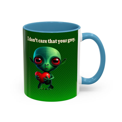 I don't care that your grey - Accent Mug (logo green)