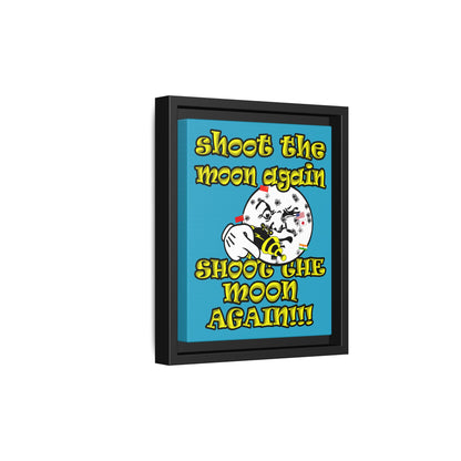 shoot the moon again - framed canvas art (turquoise)