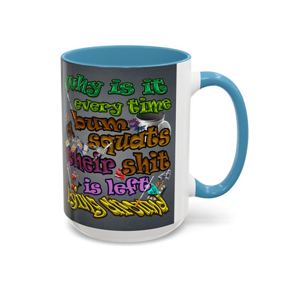 the bum's shit - Accent Mug (grey-light grey)