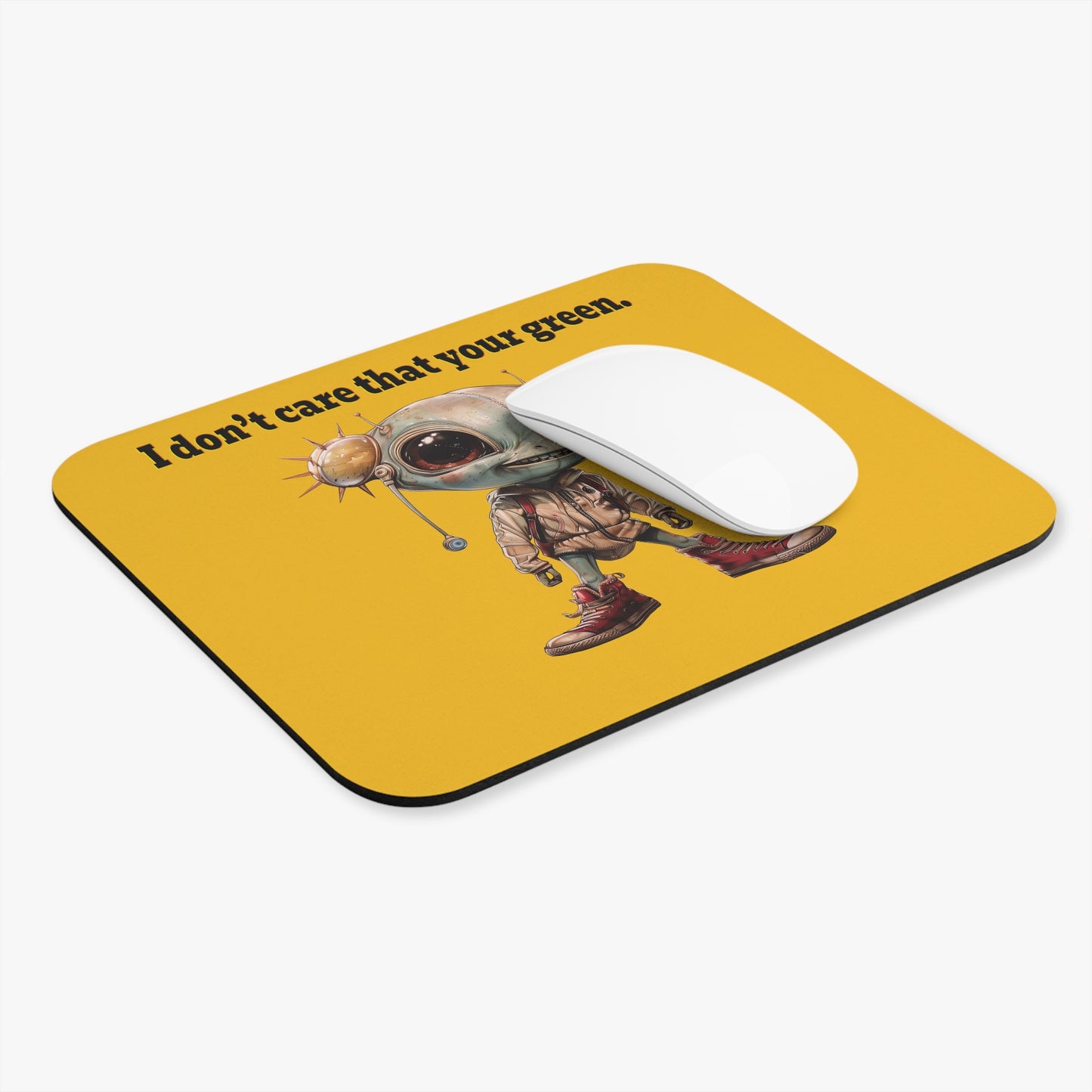 I don't care that your green - Mouse Pad (Rectangle) (yellow)